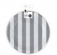 assiette lignee gris 23cm 