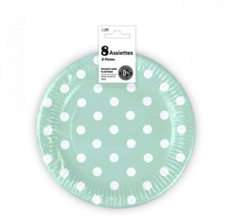 assiette a pois vert 18cm 