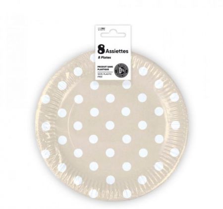 assiette a pois beige 18cm 