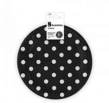 assiette a pois noir 18cm 