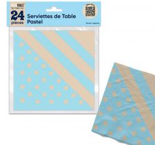 serviette bleu collection pastel 