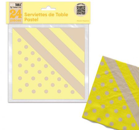 serviette jaune collection pastel 