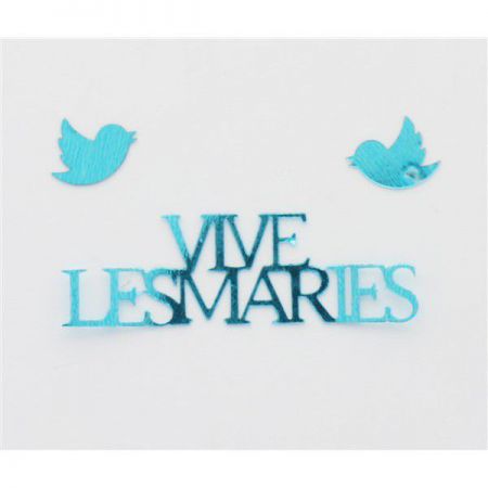 confetti turquoise vive les maries 18gr anniversaire communion mariage fete feudartifice cotillons 