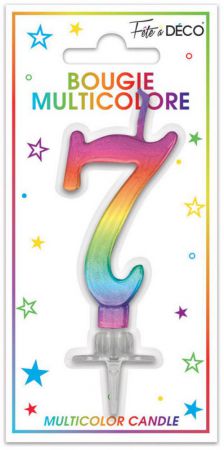 bougie metallique multicolore 7 