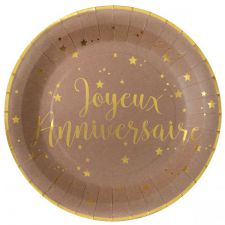 assiette anniversaire metal kraft 