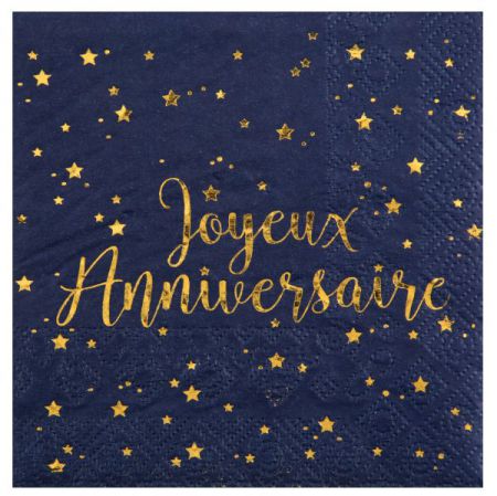 serviette apero metal bleu 