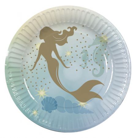 assiettes carton sirene 23 cm 