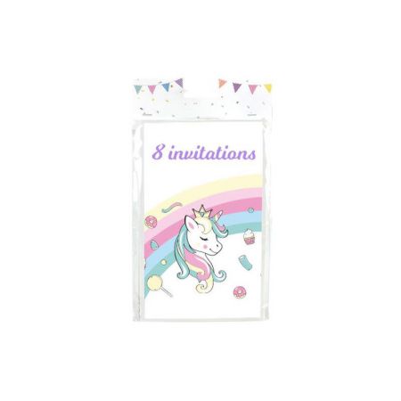 invitations licorne candy 