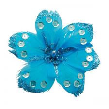 plume turquoise et pince 4 pcs anniversaire communion mariage fete feudartifice cotillons 