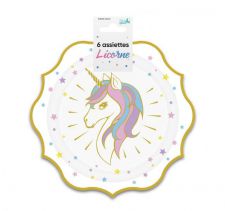 assiettes licorne x6 