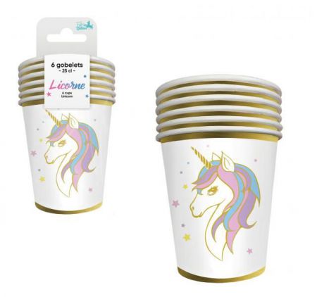 gobelets licorne x6 