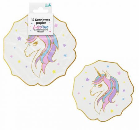 serviette licorne x12 