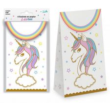 sachet en papier licorne x6 