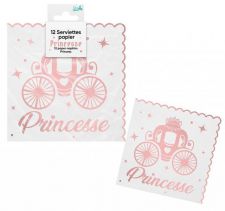 12 serviettes princesse 
