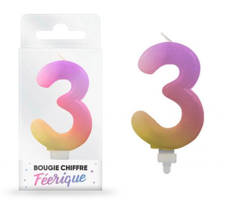 bougie feerique chiffre 3 