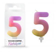 bougie feerique chiffre 5 