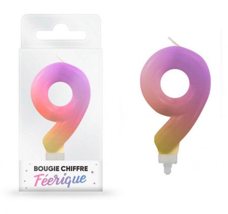 bougie feerique chiffre 9 