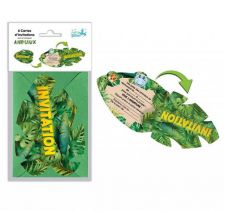 6 invitations animaux jungle 