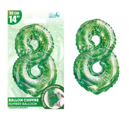 Ballon chiffre 8 jungle : ballon chiffre prix minis