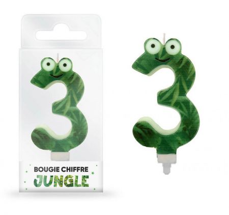 bougie jungle chiffre 3 