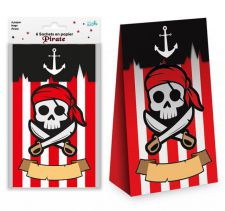 6 sachet cadeau en papier pirate 