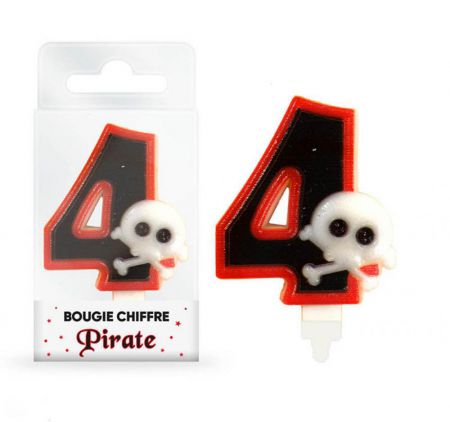 bougie pirate chiffre 4 