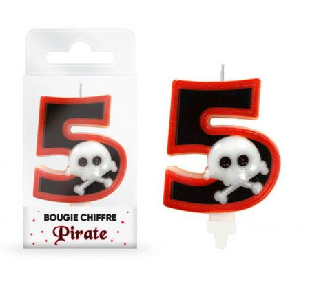 bougie pirate chiffre 5 