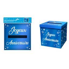 urne metallique anniversaire bleu 