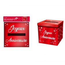 urne metallique anniversaire rouge 