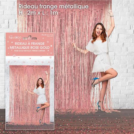 rideau a frange rose gold 