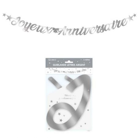 guirlande lettre metallique argent 