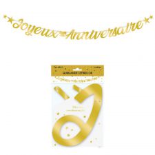 guirlande lettre metallique or dore 