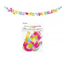 guirlande anniversaire lettre multicolore 