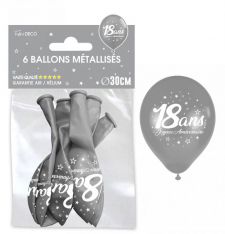 ballon anniversaire argent 18ans 