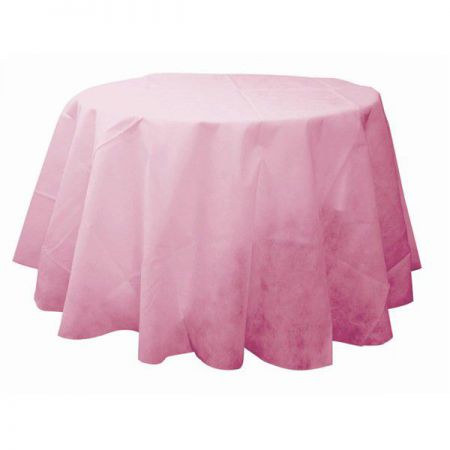 nappe ronde rose non tisse diametre240m anniversaire communion mariage fete feudartifice cotillons 