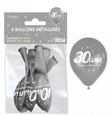 ballon anniversaire argent 30ans 