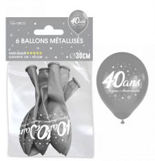 ballon anniversaire argent 40ans 