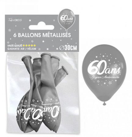 ballon anniversaire argent 60ans 