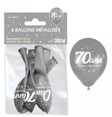 ballon anniversaire argent 70ans 