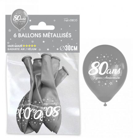 ballon anniversaire argent 80ans 