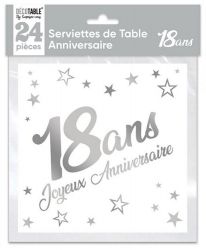 serviette argent 18 ans 