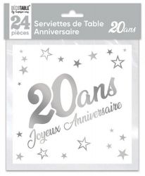 serviette argent 20 ans 