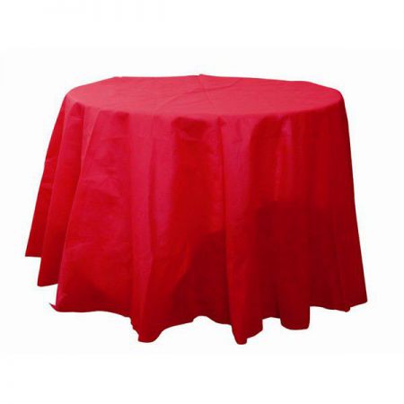 nappe ronde rouge non tisse diametre240m anniversaire communion mariage fete feudartifice cotillons 