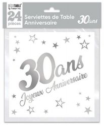 serviette argent 30 ans 