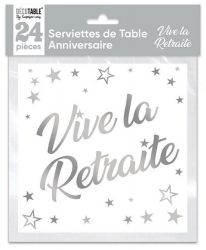 serviette vive la retraite argent 