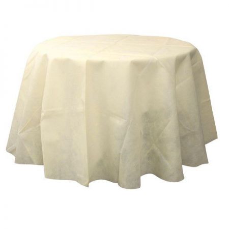 nappe ronde ecru non tisse diametre240m anniversaire communion mariage fete feudartifice cotillons 