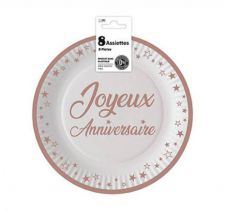 assiettes anniversaire 18 cm r gold 