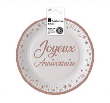 assiettes anniversaire 18 cm r gold 