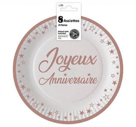 assiettes anniversaire 23 cm r gold 