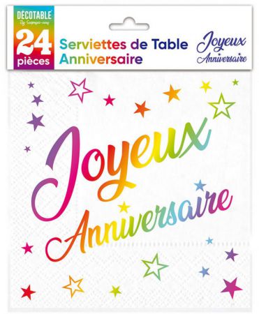 serviette metallisee multicolore 